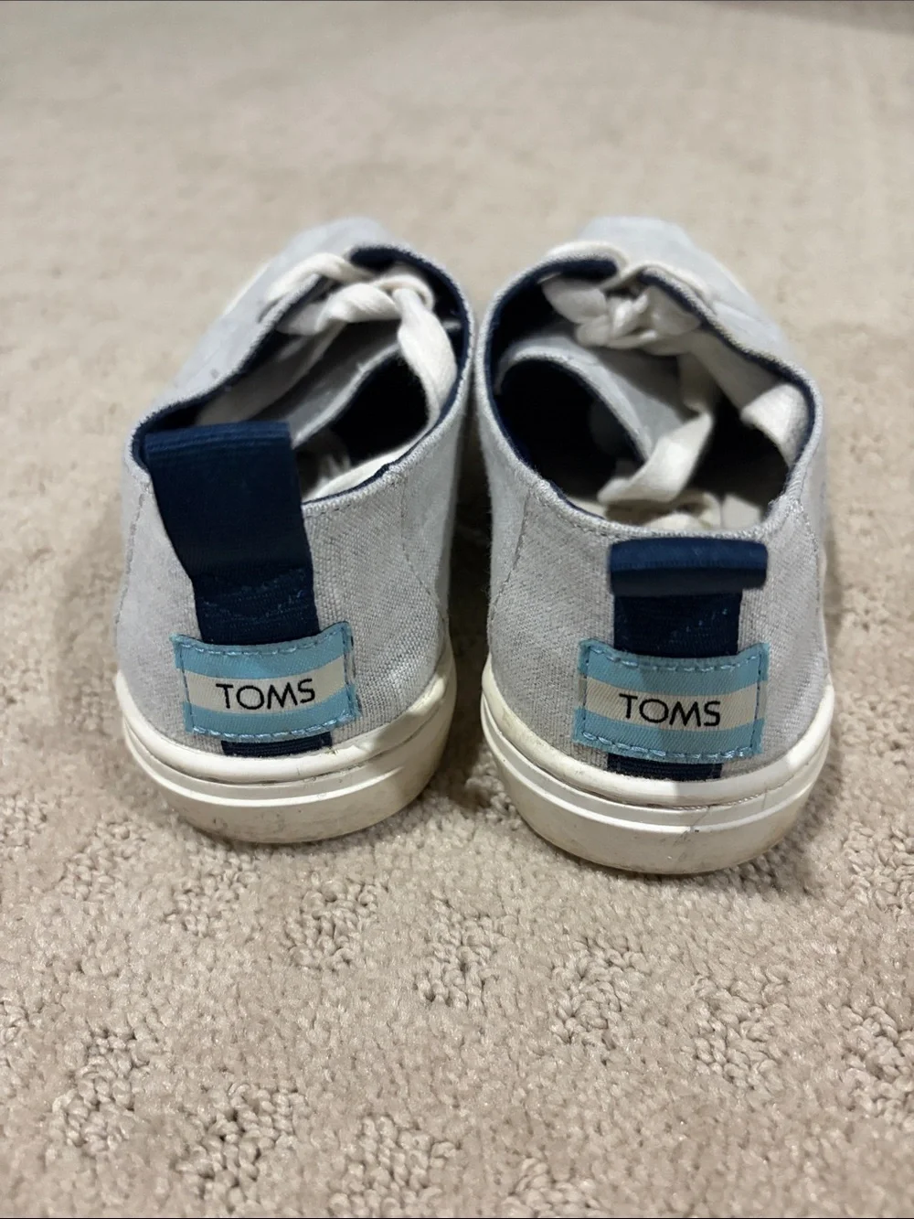 Toms Kids Light Cordones Cupsole in Drizzle Grey Chambray Sneaker
